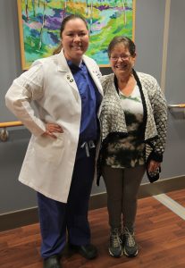 Yvette with Dr. Renee Hilton at Augusta University Health